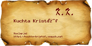Kuchta Kristóf névjegykártya